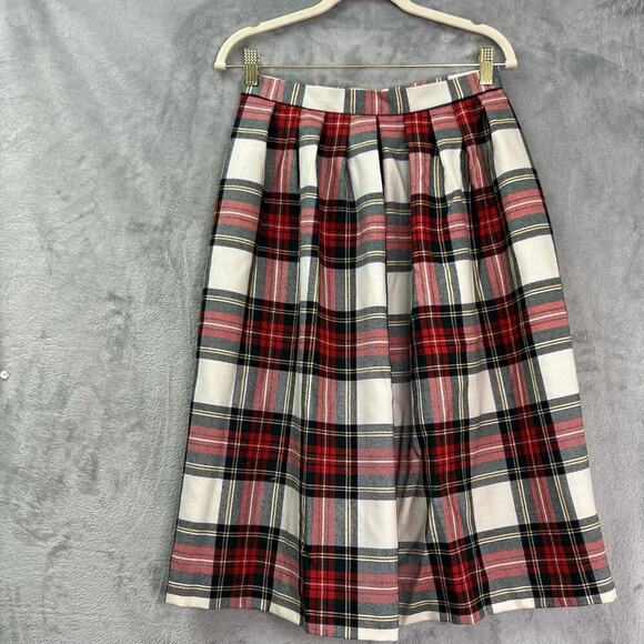 Lands' End Dresses & Skirts - Vintage Lands End Skirt Women’s 12 Wool Tartan Plaid Made In Scotland Academia